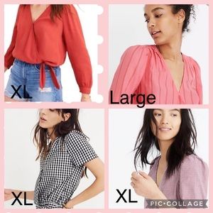 Lot of 4 Madewell Wrap Tops Shirts